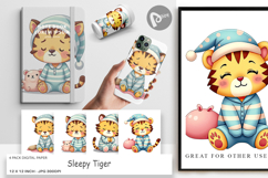Digital Paper Sleepy Tiger Product Image 1