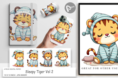 Digital Paper Sleepy Tiger Product Image 1