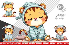 Sleepy Tiger Clipart Product Image 1