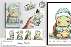 Digital Paper Sleepy Turtle Product Image 1