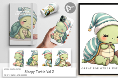 Digital Paper Sleepy Turtle Product Image 1