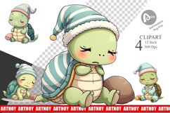 Sleepy Turtle Clipart Product Image 1