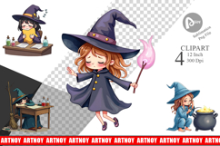 Sleepy Witch Intern Clipart Product Image 1