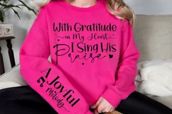 With Gratitude In My Heart Sleeve SVG, Christian SVG Design Product Image 3
