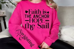 Faith Is The Anchor Hope Sleeve SVG, Christian SVG Design Product Image 3