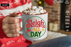 Sleigh All Day SVG | Christmas Round Sign SVG | Xmas SVG Product Image 5