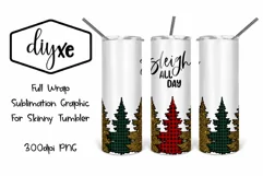 Sleigh All Day | 20oz Tumbler | Christmas PNG Product Image 1