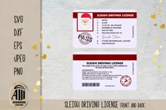 Sleigh Driver's License| Santa's Sleigh Flying License SVG