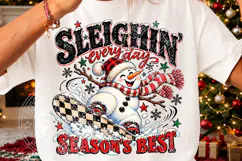 Sleigh Every Day Christmas Snowman PNG Product Image 3