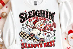 Sleigh Every Day Christmas Snowman PNG Product Image 4