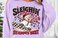 Sleigh Every Day Christmas Snowman PNG Product Image 5