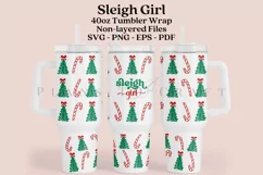 sleigh girl 40oz quencher tumbler sublimation full wrap high resolution transparant background