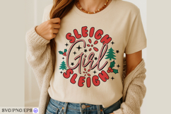 Sleigh Girl Sleigh Christmas SVG Funny SVG T-shirt Design Product Image 3