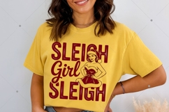 Sleigh girl sleigh PNG, Retro Christmas girl design Product Image 3