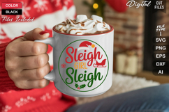 Sleigh Girl Sleigh SVG | Christmas Round Sign SVG | Xmas SVG Product Image 5