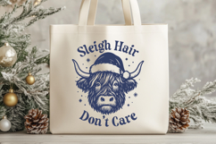 Sleigh Hair Don’t Care SVG PNG, Funny Highland Cow Christmas Product Image 2