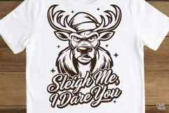 Sleigh Me I Dare You Reindeer Christmas SVG PNG Product Image 4