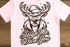 Sleigh Me I Dare You Reindeer Christmas SVG PNG Product Image 5