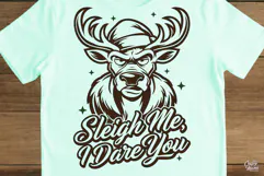 Sleigh Me I Dare You Reindeer Christmas SVG PNG Product Image 2