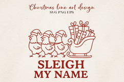 Christmas Line Art Bundle SVG | Holiday Animal Puns Product Image 6