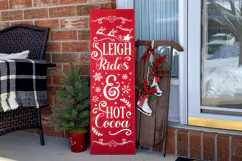 Sleigh Rides and Hot Cocoa Christmas Porch Sign SVG Product Image 2