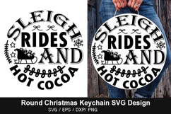 Sleigh rides and hot cocoa SVG - Round Christmas Keychain De Product Image 1