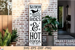 Sleigh rides and hot cocoa Porch Sign SVG Product Image 1