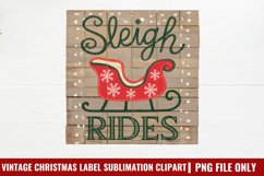 Vintage Christmas Label Sublimation PNG Product Image 1