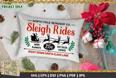 Sleigh Rides SVG | Vintage Christmas Signs | Reindeer SVG Product Image 2