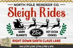 Sleigh Rides SVG | Vintage Christmas Signs | Reindeer SVG Product Image 3