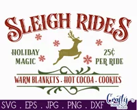 Sleigh Rides Christmas Farmhouse Sign Svg Product Image 3