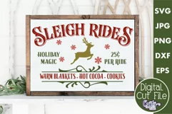 Sleigh Rides Christmas Farmhouse Sign Svg Product Image 1