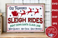 Sleigh Rides Sign, Vintage Christmas Farmhouse Svg Product Image 1