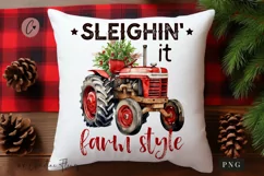 Sleighin It Farm Style PNG | Christmas Sublimation Product Image 1