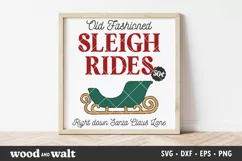 Old Fashioned Sleigh Rides SVG | Christmas Sign SVG Product Image 1