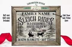 Sleigh Rides Sign PNG Sublimation Design | Add Your Own Name Product Image 1