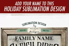 Sleigh Rides Sign PNG Sublimation Design | Add Your Own Name Product Image 2