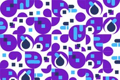 Black Blue geometric pattern minimalist artwork Product Image 1
