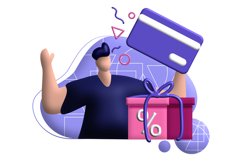 cashback coupon 3d rendering Illustration for 50 off Product Image 3
