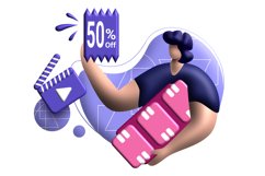 cashback coupon 3d rendering Illustration for 50 off Product Image 6