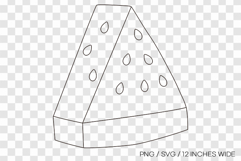 Sliced watermelon outline SVG summer clipart illustration Product Image 1