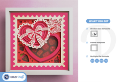 Love in Every Bite Shadow Box - Chocolate 3D SVG Product Image 3