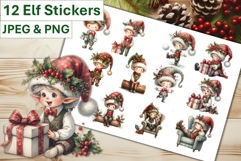 12 Christmas Elfo Stickers JPEG and PNGs Product Image 1