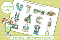 Tropical Holiday Stickers PNG and JPEG Product Image 1