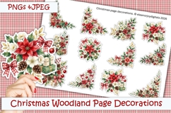 12 Christmas Woodland Page Decorations Stickers JPEG and PNG Product Image 1