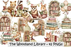 The Woodland Library Cute Clipart kit Product Image 1