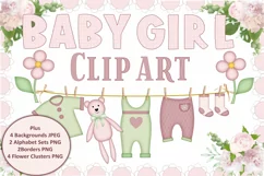 New Baby Clipart, Backgrounds and Borders PNG and JPEG Product Image 1