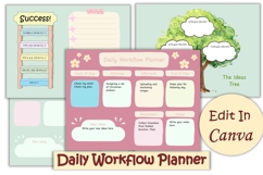 Workflow Daily Planner Sheets Edit in Canva Product Image 1