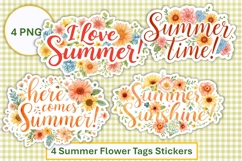Summer Flower Quote Stickers for Planners, Journals, Product Image 1