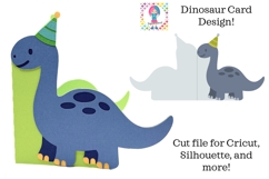 Dinosaur Card SVG | Layered card stock design. Product Image 1